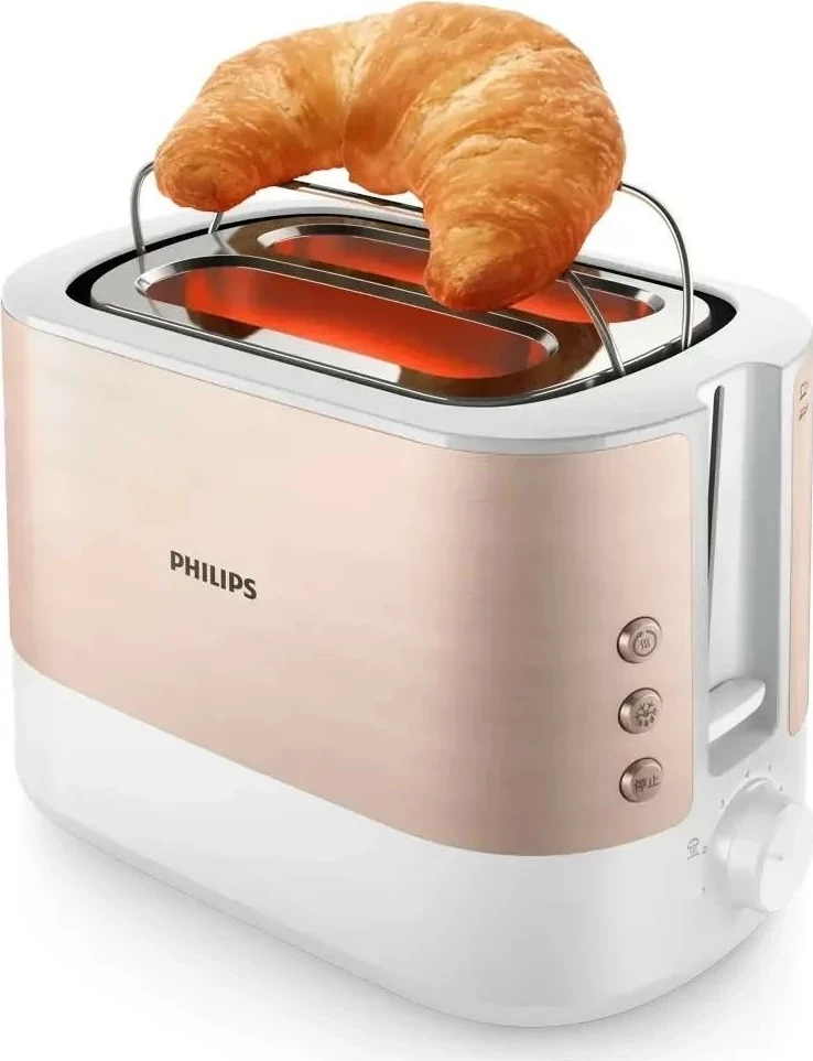 Toster Philips Viva Collection HD2638/11, 2 vende, 7 nivele pjekje, rozë