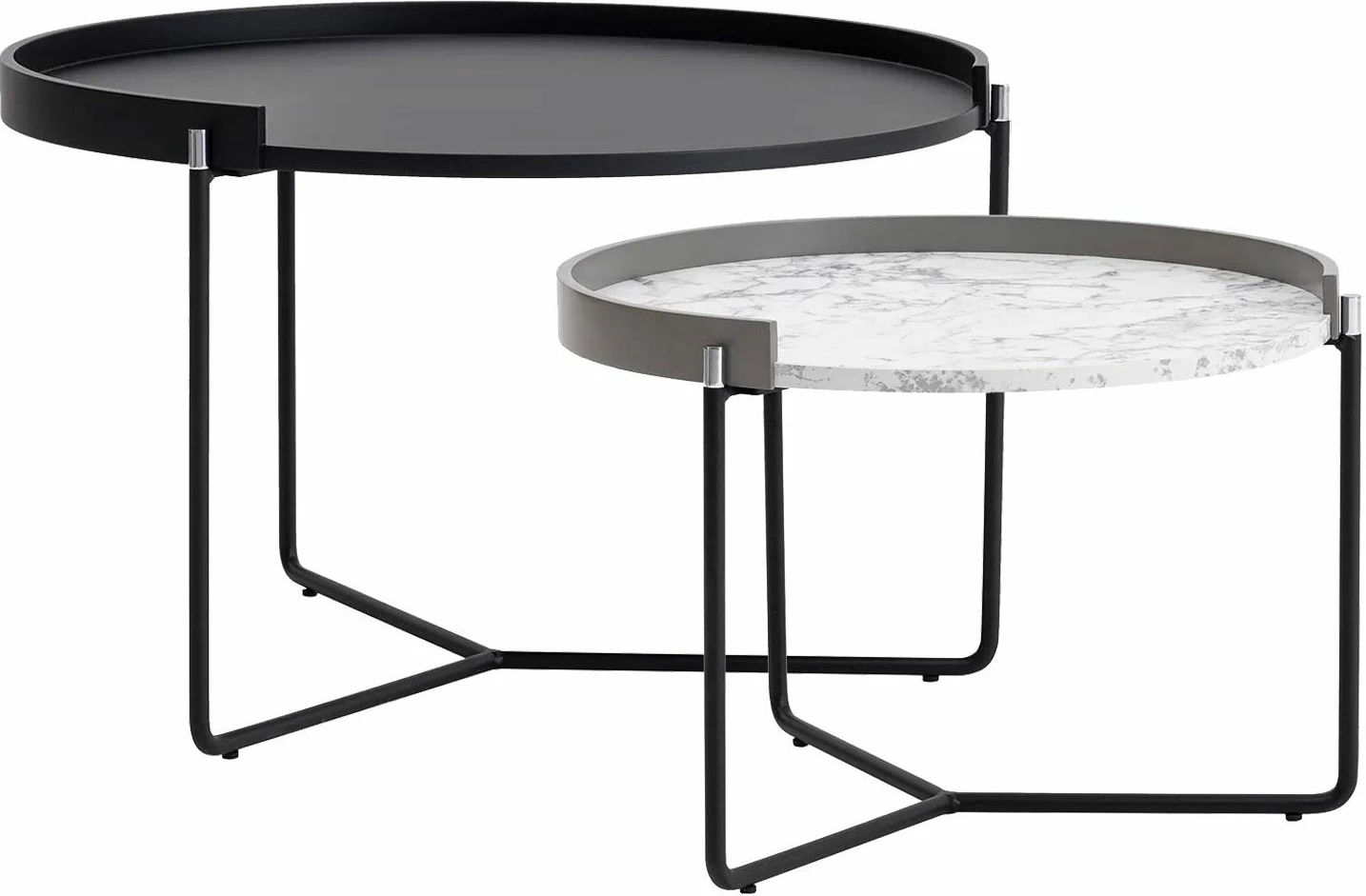 Set tavolinash ndihmëse (2 copë), Skye Decor, Mandy, ngjyrë antracit