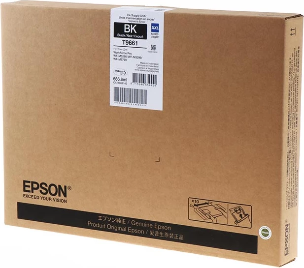 Kasetë boje Epson T9661 / C13T966140 XXL, rendiment 40000 faqe, e zezë