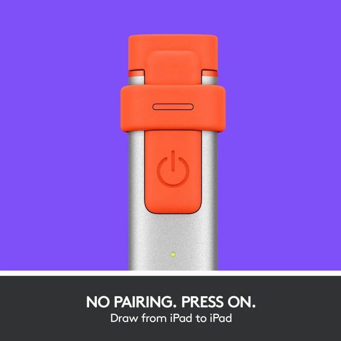 Stilolaps digjital Logitech Crayon 914-000034 për iPad (2019+), argjend/portokalli