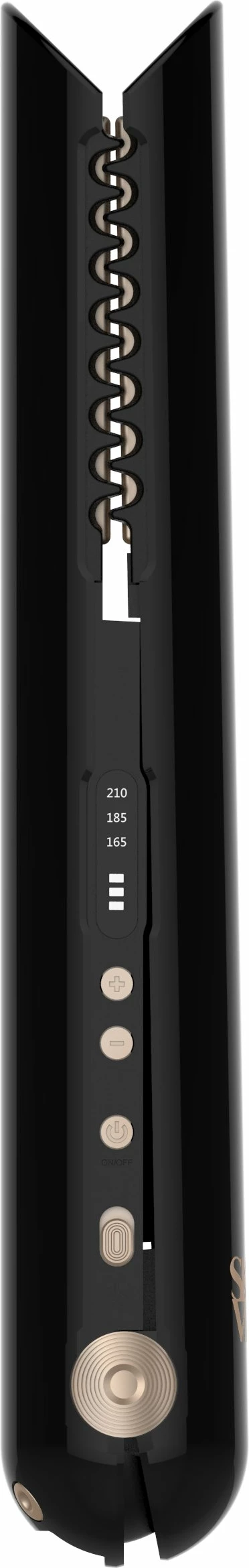 Drejtues flokësh pa kabllo SkinVibe Luna MiniWireless SV-003BK, 210°C, pllaka qeramike 20 mm, 3 nivele temperature, LCD, e zezë, me qese mbrojtëse