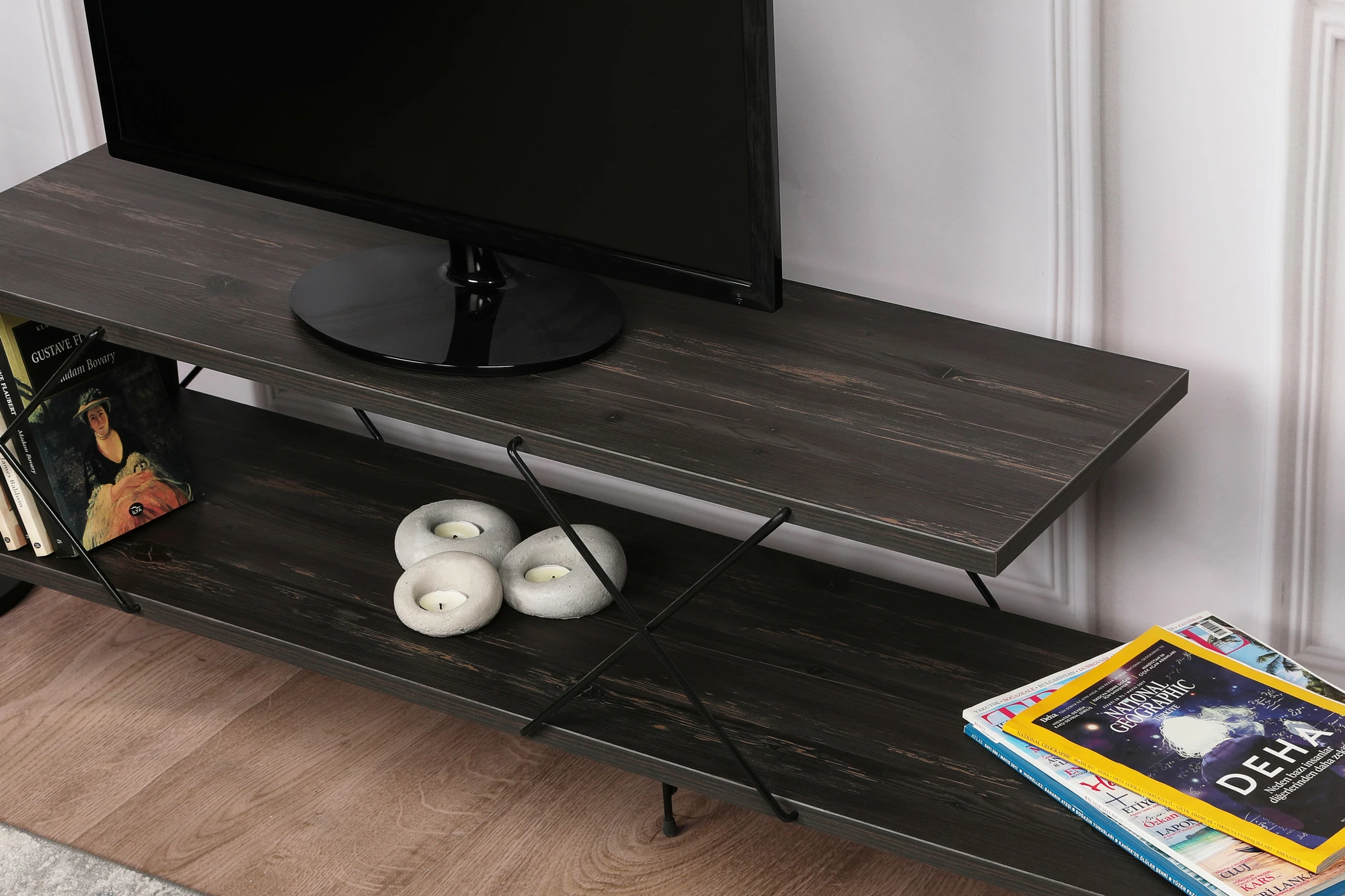 Komodë TV Hanah Home, Street, ngjyrë kafe e errët