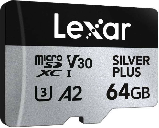 Kartelë microSD Lexar 64GB Professional SILVER Plus UHS-I A2 V30 U3 4K