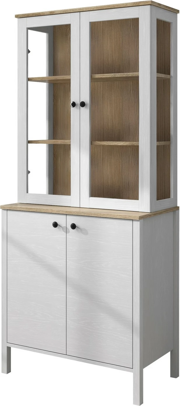 Raft librash Hanah Home, FRN-20070, ngjyrë druri dhe e bardhë