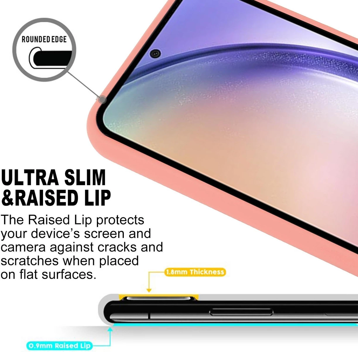 Mbështjellës Goospery Soft Feeling Silicone për Samsung Galaxy A34, rozë