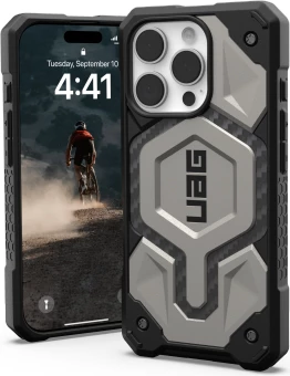 Mbështjellës UAG Monarch Pro me MagSafe për iPhone 16 Pro, Titanium