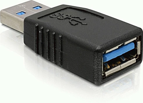 Adapter USB DeLOCK USB 3.0-A, USB-A mashkull në USB-A femër, 5Gbps, i zi