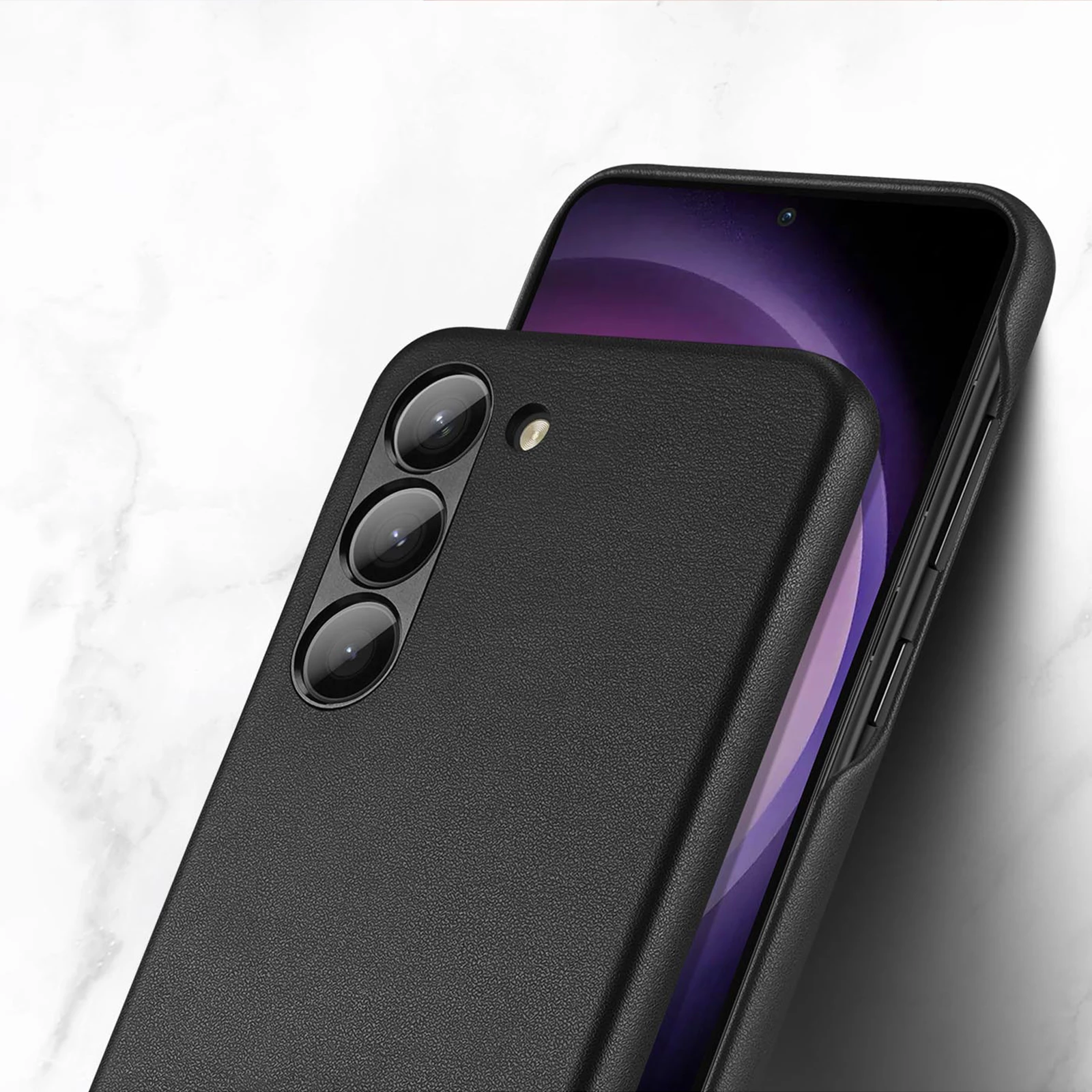 Mbështjellës Dux Ducis Grit për Samsung Galaxy S23+, lëkurë ekologjike, zi