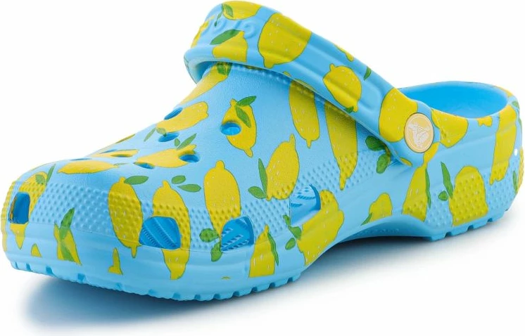 Papuqe Crocs unisex, blu e verdhë