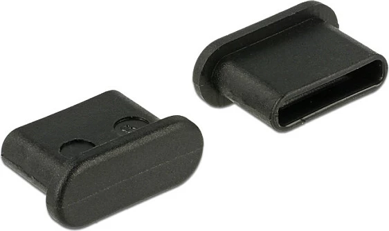 Kapak pluhuri USB Type-C DeLOCK 64014, set 10 copë, PE, i zi
