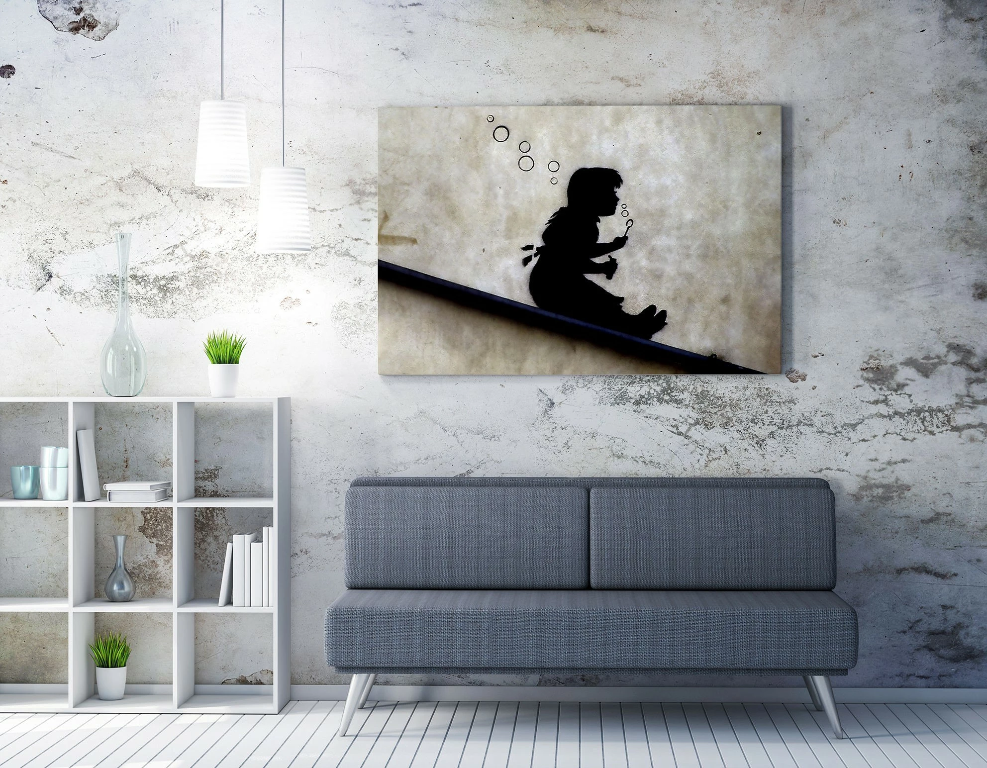 Pikturë dekorative në kanavacë, Banksy, shumëngjyrëshe, WY125, 50x70cm