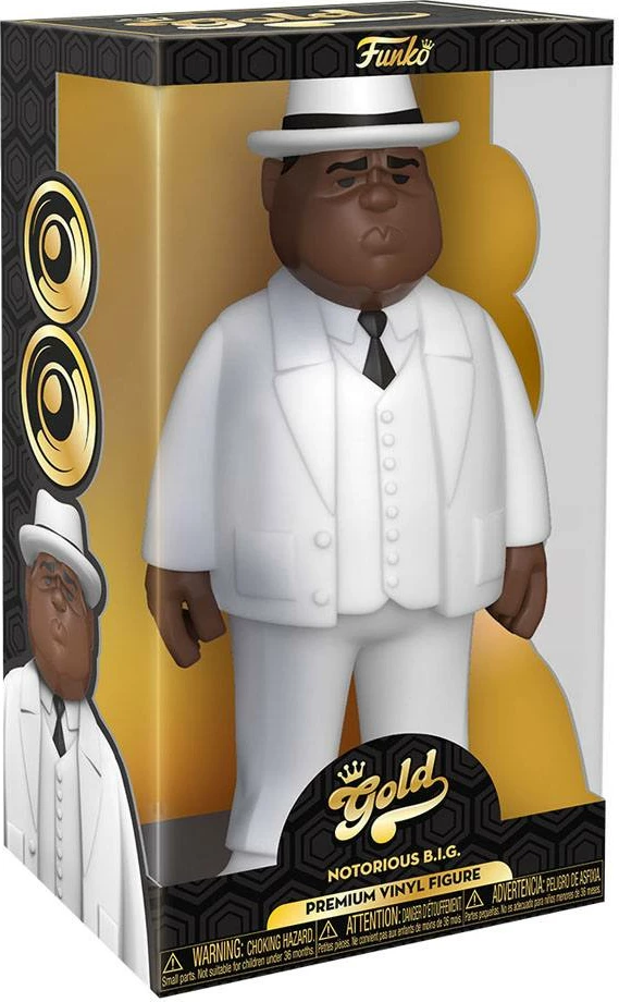 Figurinë koleksionuese Funko Vinyl Gold 12\" Biggie Smalls White Suit 30.5 cm, e bardhë