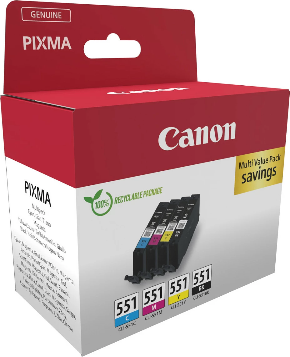 Kartridha boje Canon 6509B016 PIXMA CLI-551, multipack 4 copë (BK/C/M/Y)