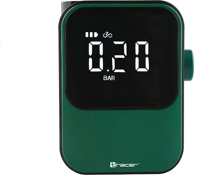 Kompresor portativ ajri, Tracer RES-07BEL (TRAKOM47496), presion 10 bar, bateri 4000 mAh, power bank, dritë LED, e zezë/jeshile