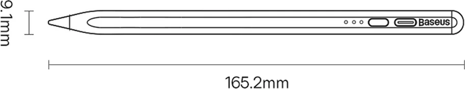 Stylus aktiv për iPad, Baseus Smooth Writing 2, SXBC060402, mbështetje për pjerrësi, bateri 130mAh, USB-C, tregues LED, e bardhë
