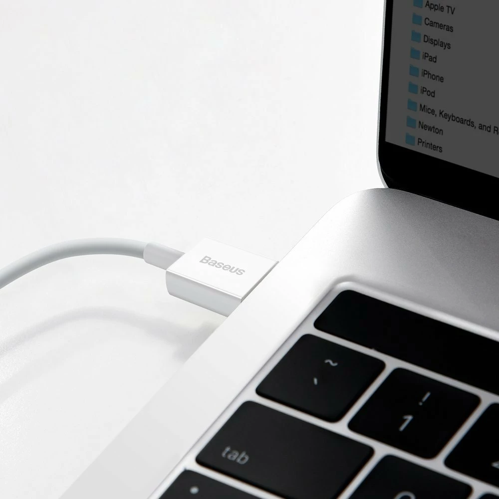Kabllo karikimi dhe të dhënash Baseus Superior CATYS-02, USB-A në USB-C, 1m, 66W, Bardhë