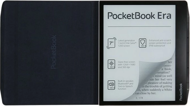 Mbështjellës PocketBook Charge Blue Wave për Era, folio, 7 inç, blu