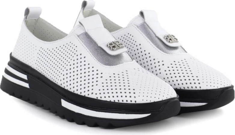 Këpucë platforme për femra S.Barski 7092, të bardha