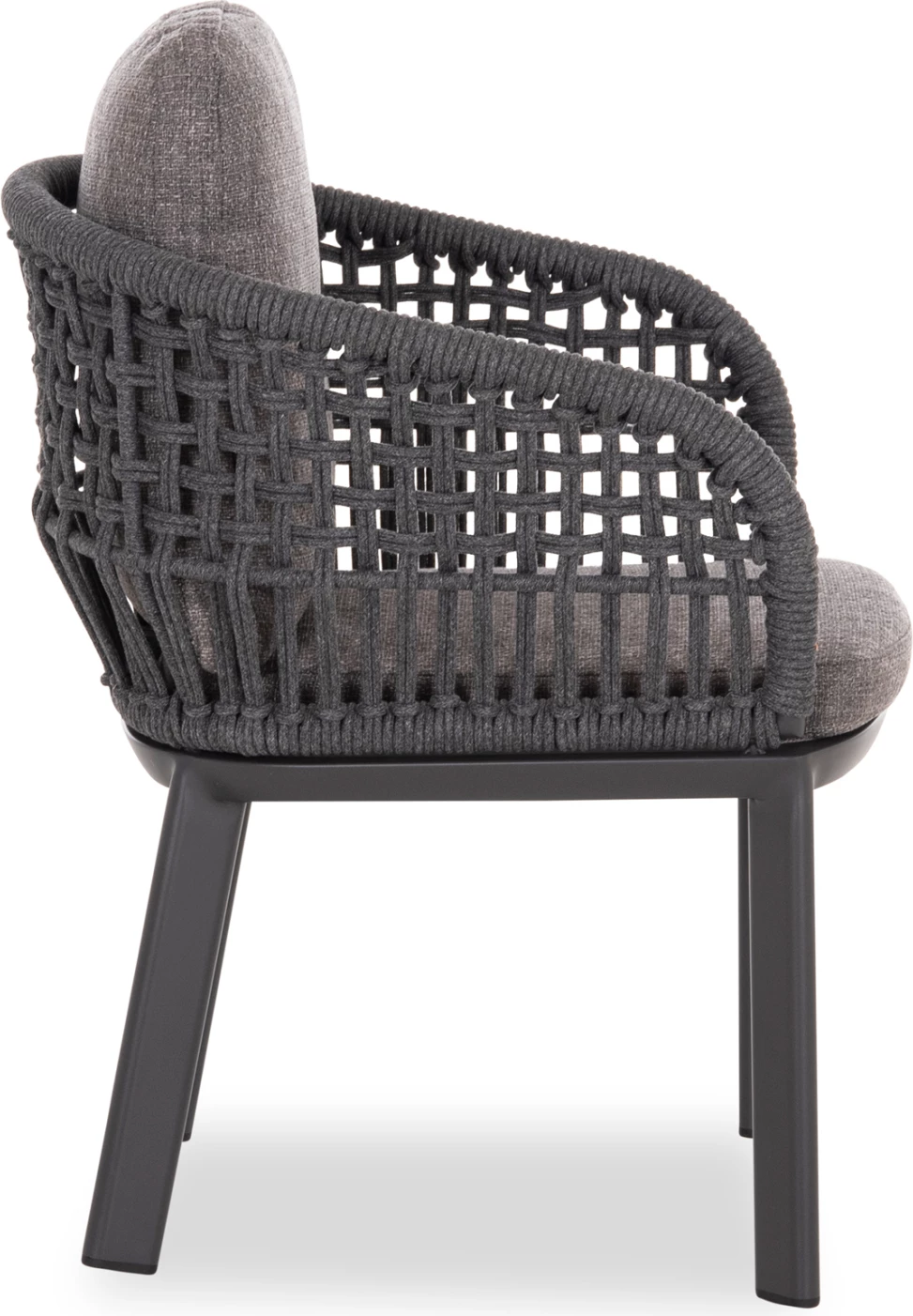 Karrige ngrënieje LADRIS, alumin ngjyrë qymyr, jastëkë, 65x66.5x78cm