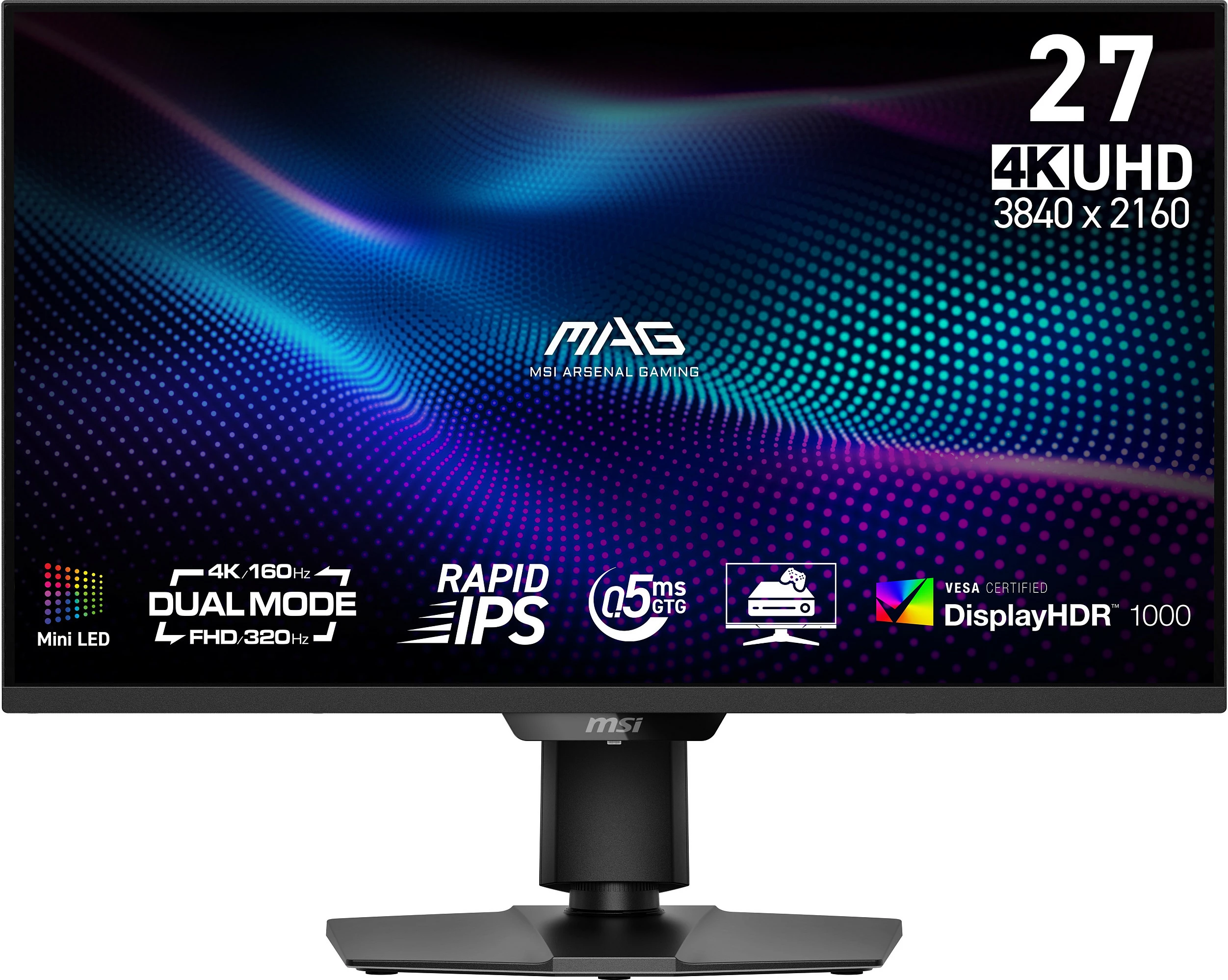 Monitor MSI MAG 274UPDF E16M, 27", 4K UHD, 160Hz, Mini LED, Rapid IPS, HDR1000, i zi
