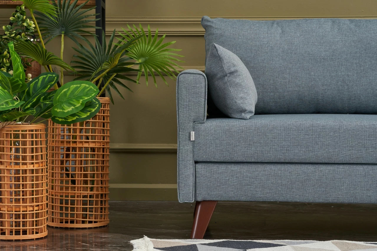 Kauç i trefishtë, ngjyrë kaltër, Bella Soft, Atelier del Sofa