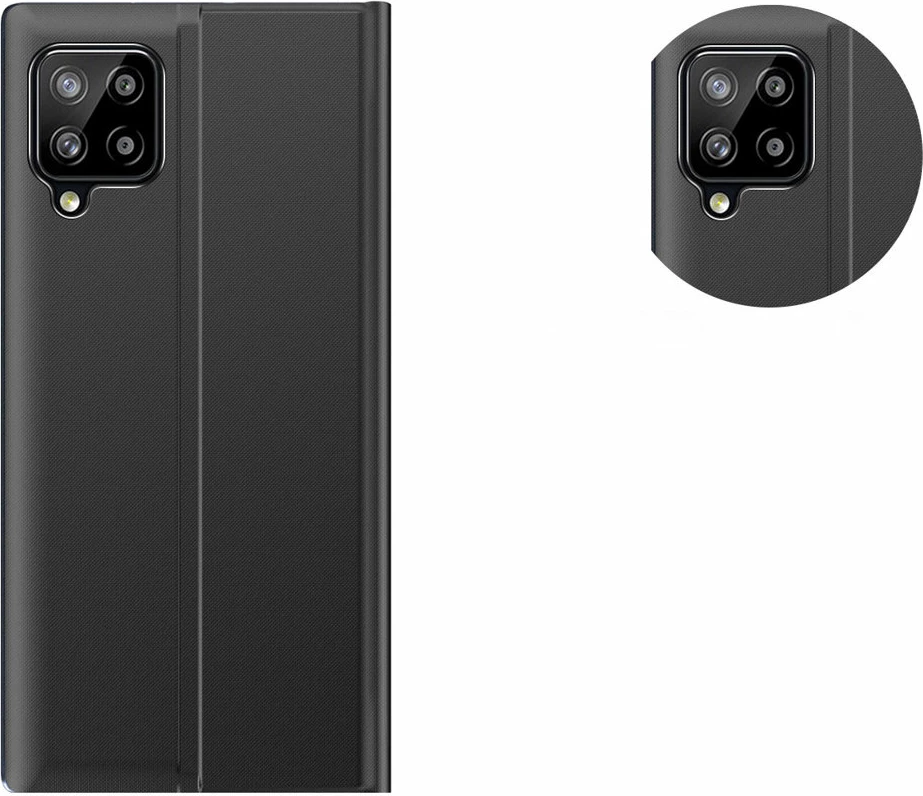 Mbështjellës Hurtel Sleep Case me dritare të mençur për Samsung Galaxy A22 4G, i zi