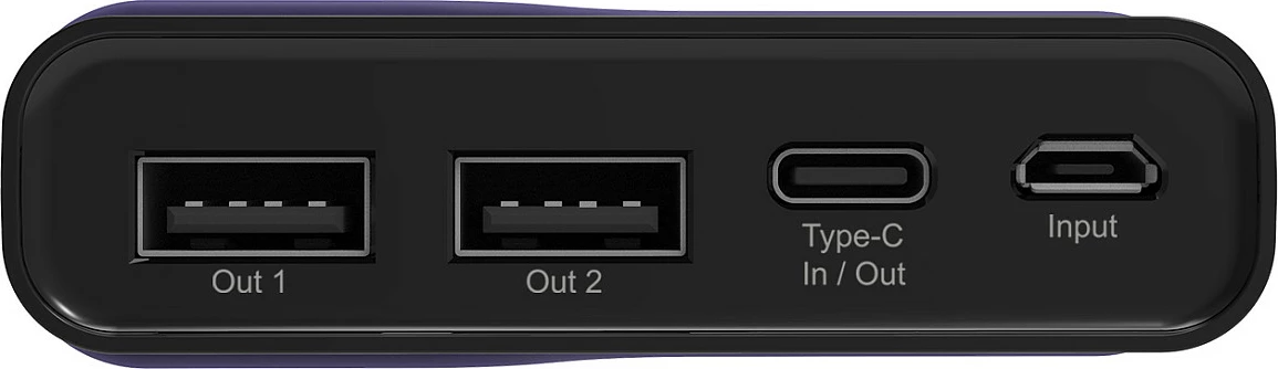 Powerbank RealPower PB-15000C, 15000 mAh, me display, USB-C, blu navy/zi