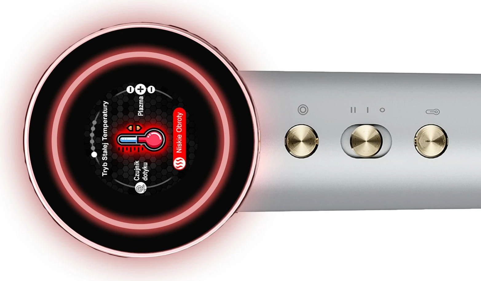 Tharëse flokësh SkinVibe Aurea Family X Plasma SV-001SL 1600W me plazmë, ionizim dhe difuzor, gri metalike, set 3 gryka