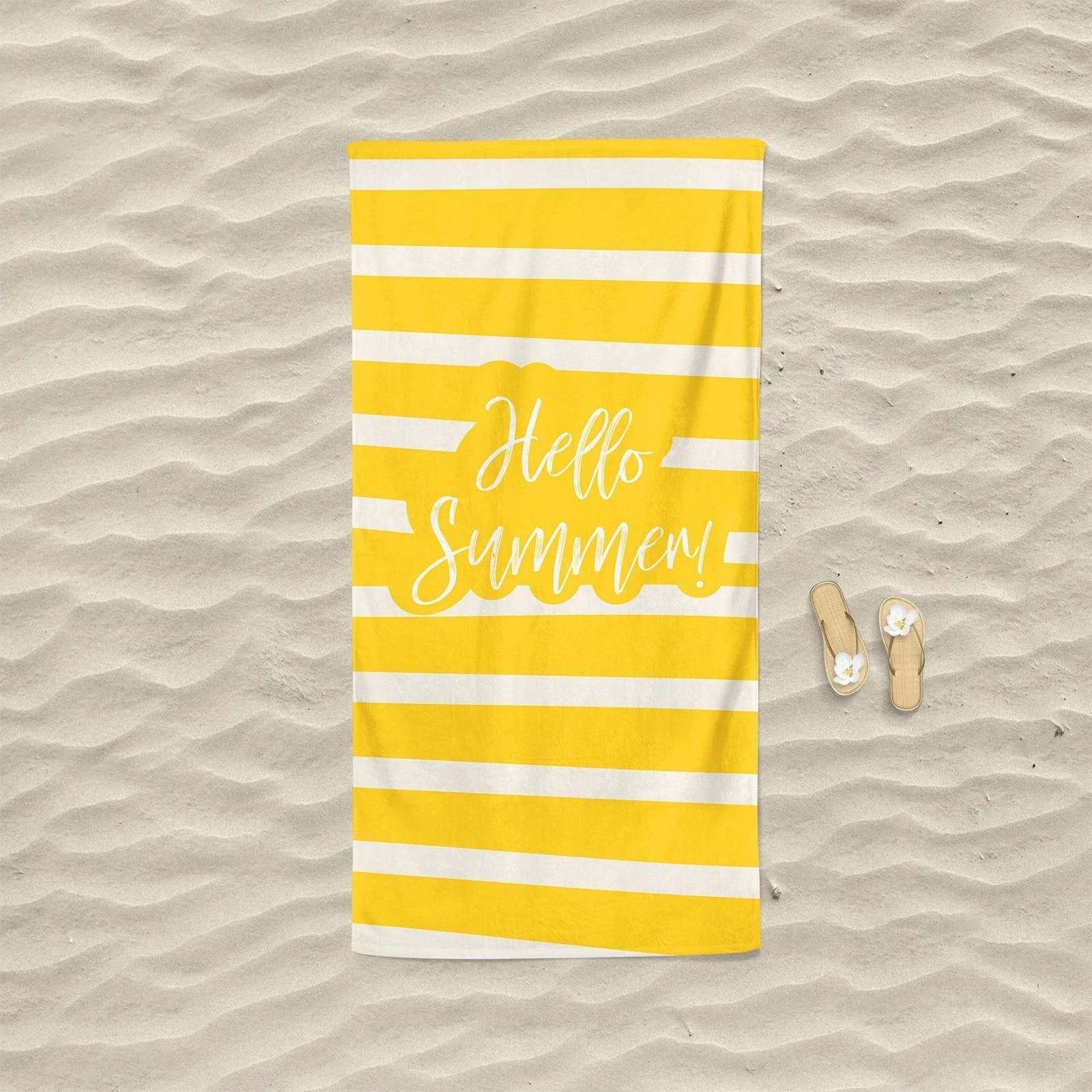 Peshqir plazhi Mijölnir, Hello Summer, i verdhë