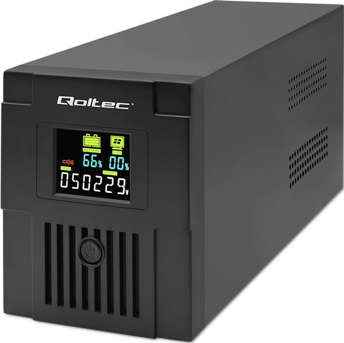 Kasë UPS Qoltec Monolith 1500VA 900W me LCD, USB, e zezë