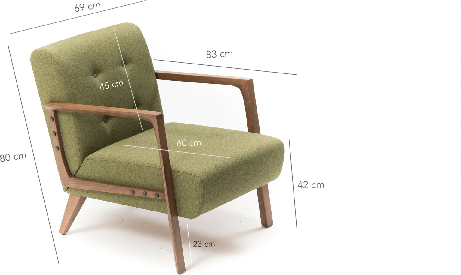 Karrige Wing, Atelier del Sofa, Kemer, ngjyrë e gjelbër