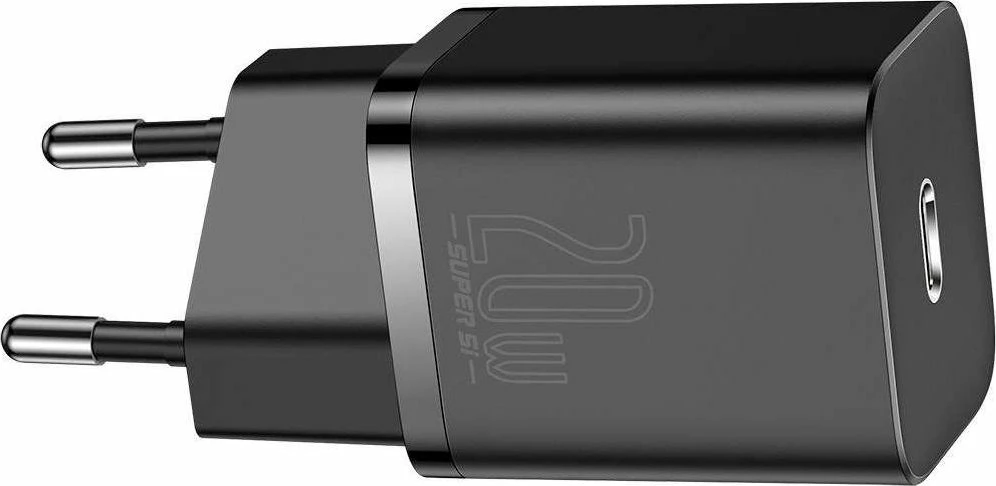 Karikues rrjeti Baseus Super Si TZCCSUP-B01 20W USB-C PD/QC 3A set me kabllo USB-C në Lightning 1 m i zi