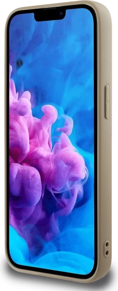 Mbështjellës Guess Grained Triangle MagSafe për iPhone 16e, Kafe