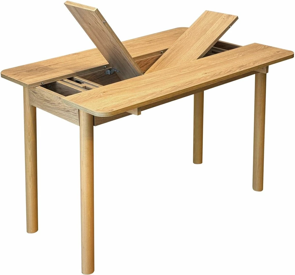 Set tavoline me karrige, zgjatshme, 6 pjesë, ngjyrë lis dhe e gjelbër, Skye Decor, Vina Mini 03 1070