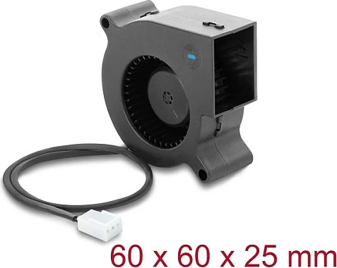 Ventilator radial DeLOCK 60x60x25 mm, 12V DC, 3-Pin, i zi