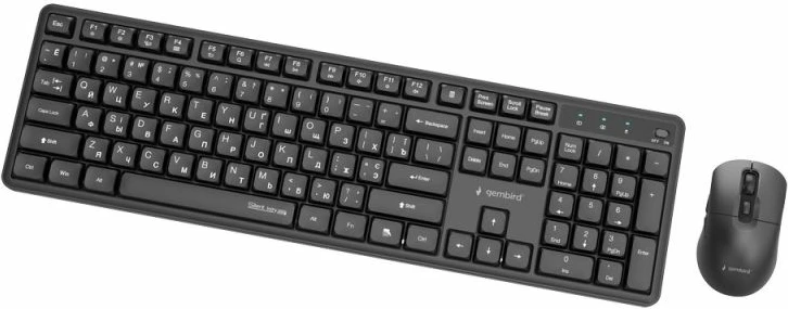 Tastierë dhe mi wireless Gembird Silent Key Pro Business, e zezë, RU layout