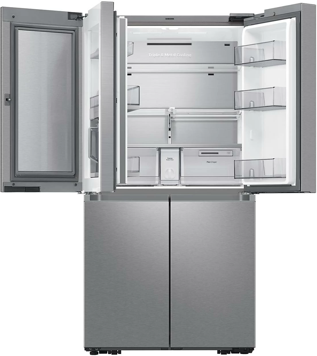 Frigorifer Samsung RF65DG960ESREO 647 L French Door, treftohje, Beverage Center, dy prodhues akulli, Wi‑Fi, klasë energjie E, Real Steel