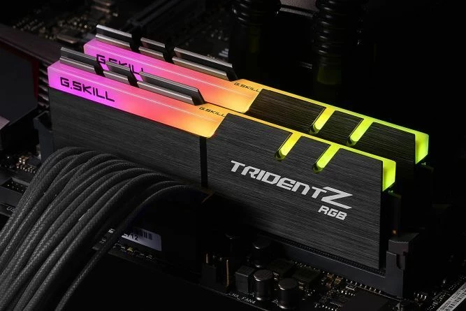 RAM Memorje G.Skill Trident Z RGB F4-3200C16D-32GTZRX 32GB DDR4 3200MHz CL16, e zezë, set 2x16GB