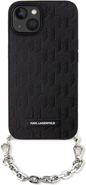 Mbështjellës Karl Lagerfeld KLHCP14SSACKLHPK për iPhone 14 6.1", zinxhir, e zezë