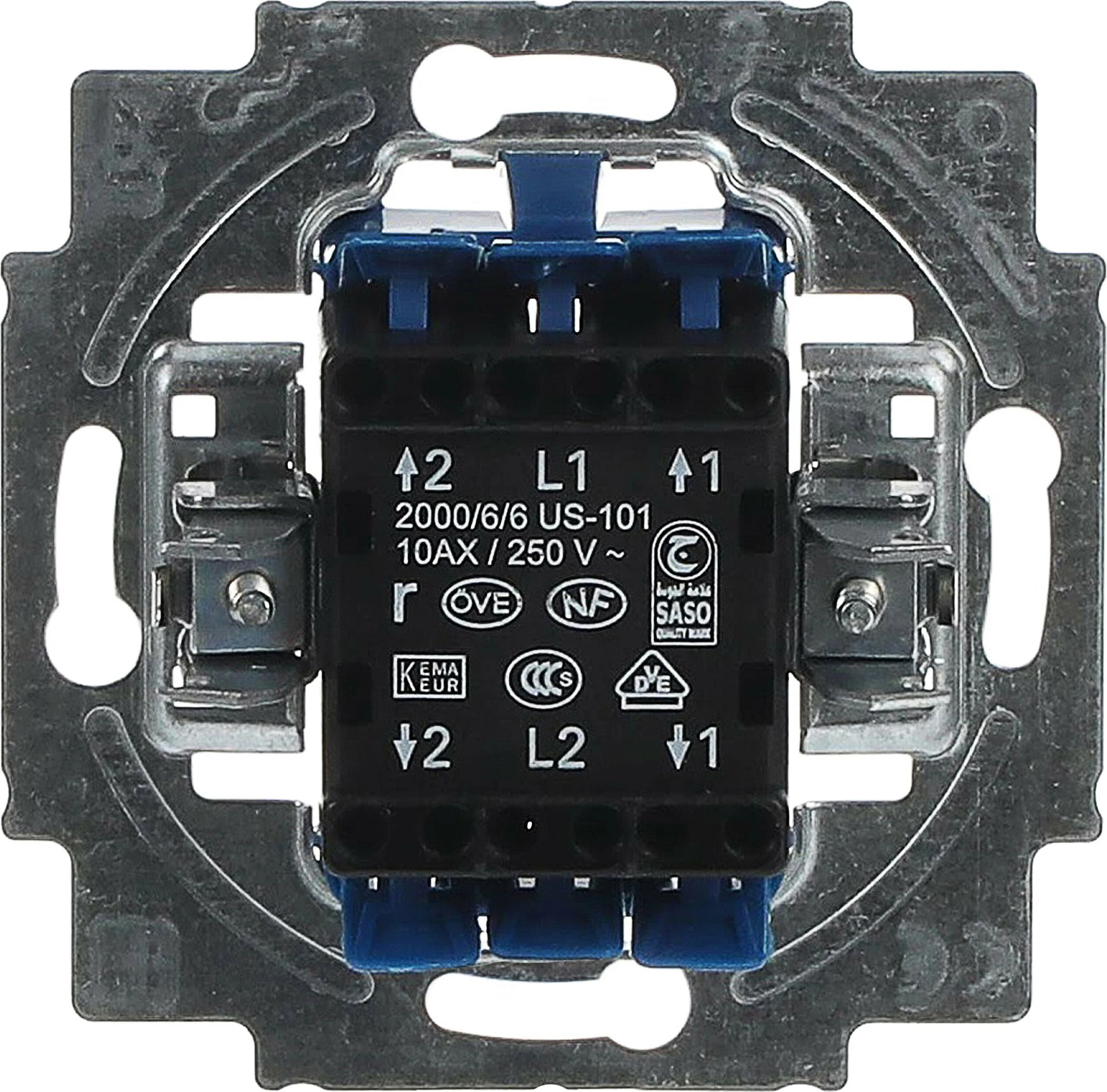 Ndërprerës elektrik Busch-Jaeger 2000/6/6 US-101, 1-polësh, blu metalike
