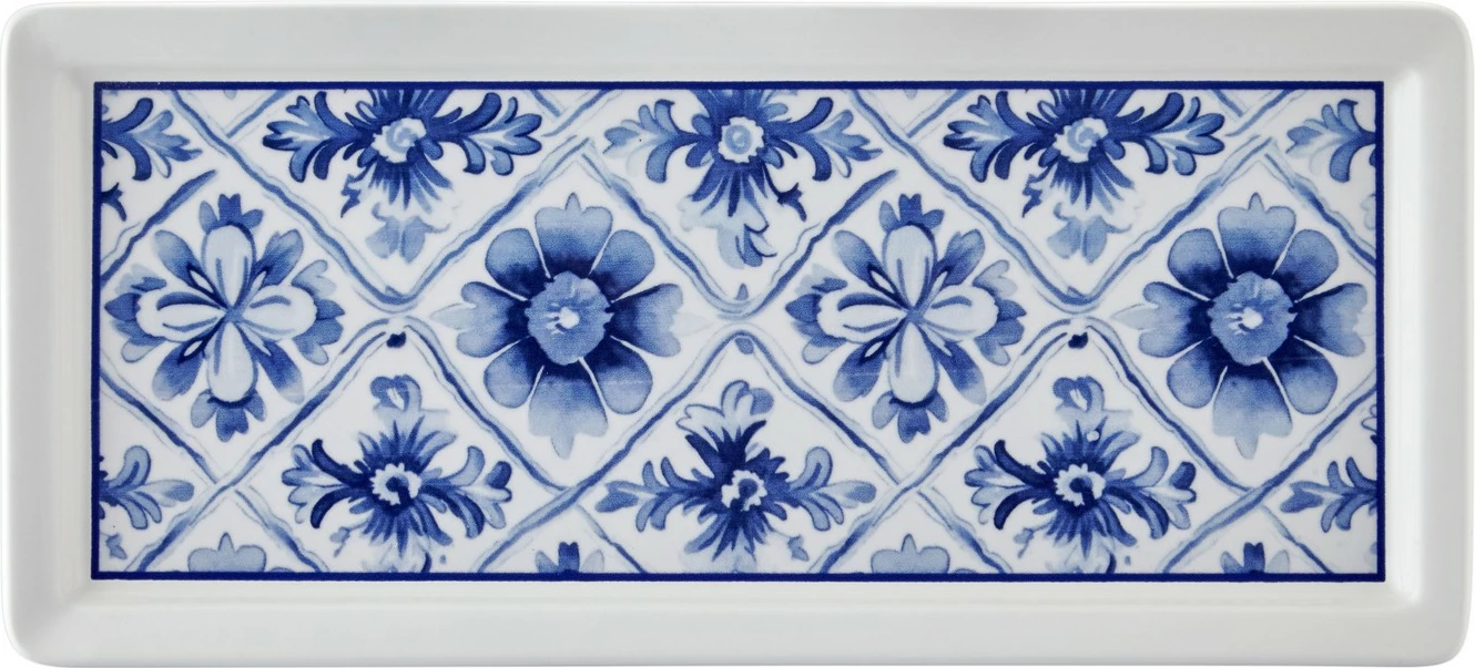 Pjatë Hermia ODL0007, 35 x 16 x 2 cm, e kaltër/e bardhë