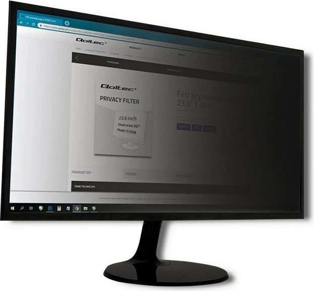 Filtër privatësie për monitor Qoltec 51064, 27 inç, 16:9, i tejdukshëm/bardhë