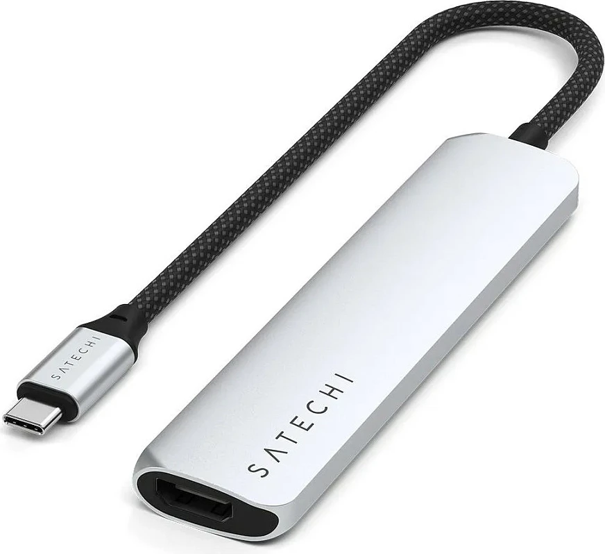 Hub USB-C Satechi Slim Multi-Port 6-në-1 ST-P6SS, argjendtë
