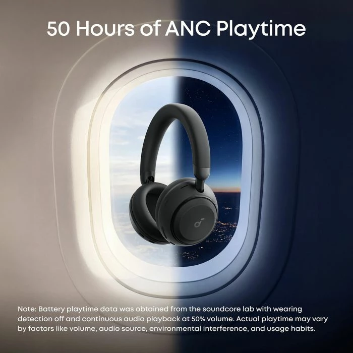 Kufje Bluetooth over-ear ANKER Soundcore Space 2 D1402G11, ANC, Hi-Res/LDAC, 50-70h, të zeza