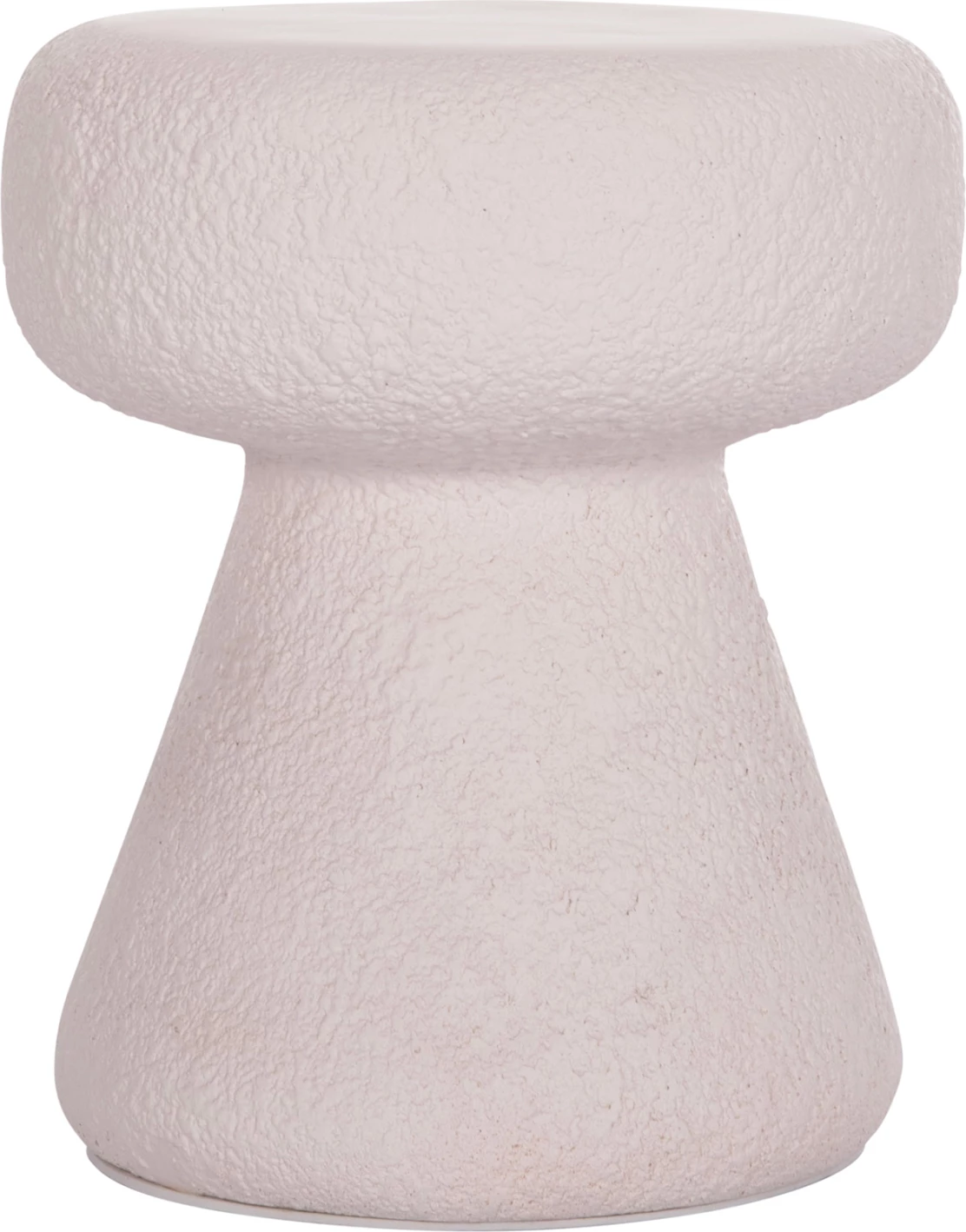 Stool i rrumbullakët INTERON, fibër-cement, ngjyrë e bardhë, FH18171.02, Φ34x39cm