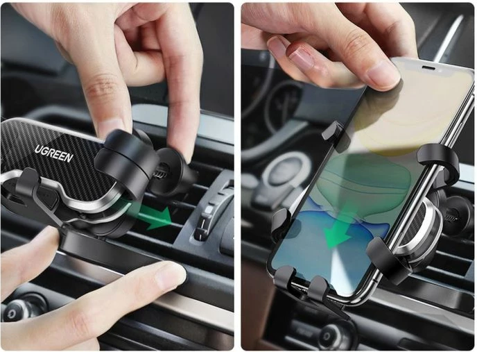 Mbajtëse telefoni për veturë, UGREEN 80871 Air Vent, 4.7-7.2", rrotullim 360°, e zezë, me kuti