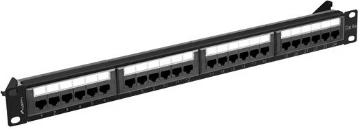 Patch panel Lanberg PPUA-1024-B, 24 porta, CAT 6a, 1U, e zezë