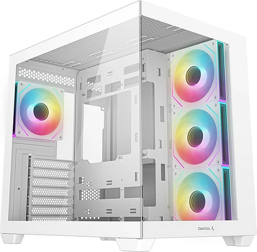 Kasë Deepcool CG530 4F midi tower, bardhë, xham i temperuar, RGB