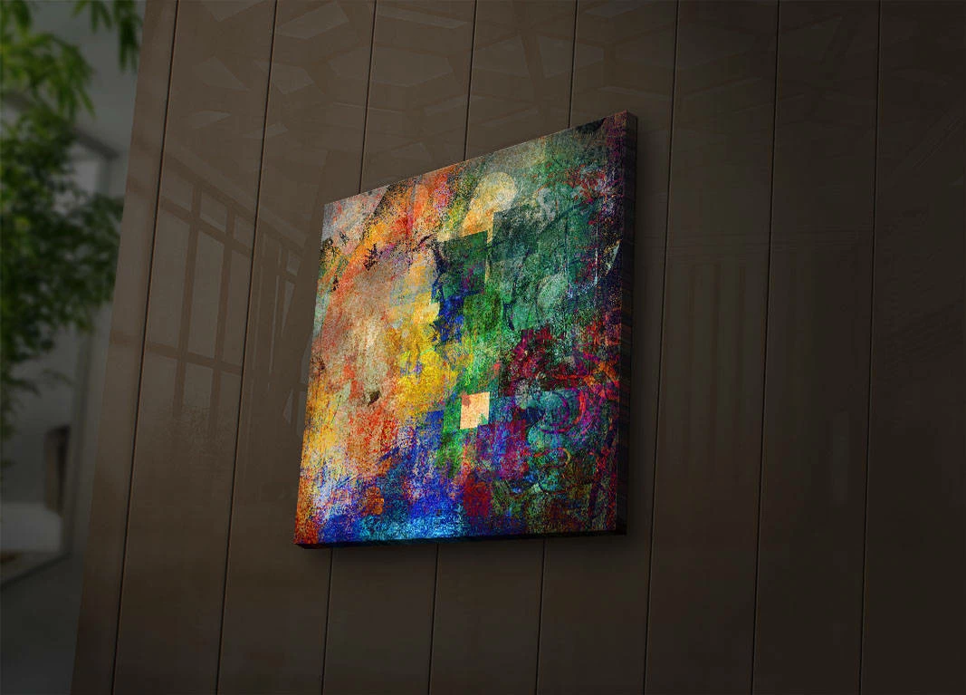 Pikturë dekorative me drita LED, shumëngjyrëshe, 40x40cm, Wallity 4040İACT-1