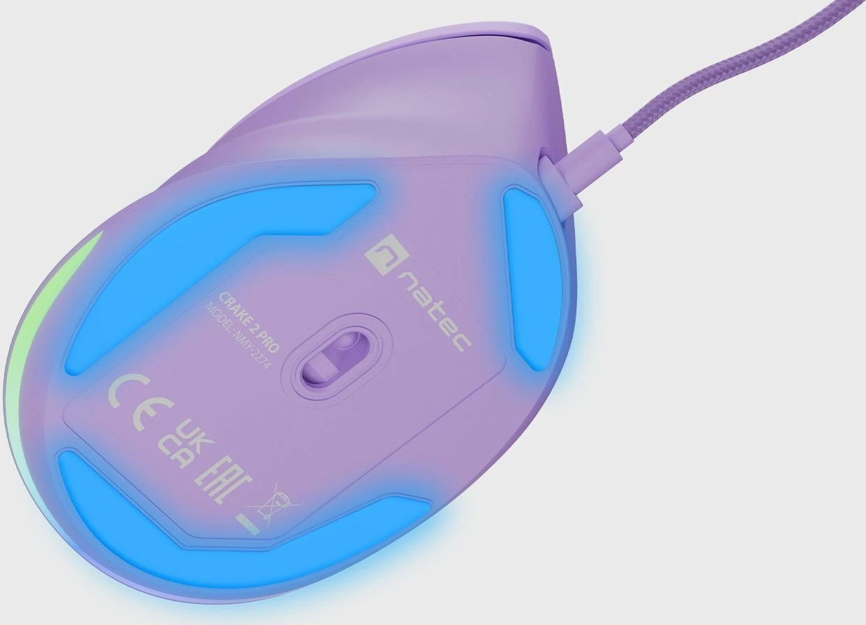 Maus vertikal Natec Crake 2 Pro NMY-2274 12800 DPI USB me kabllo, vjollcë